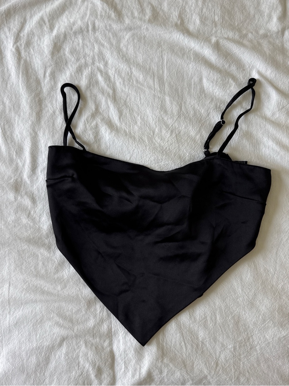 Forever 21 Black Handkerchief-Hem Cami Top